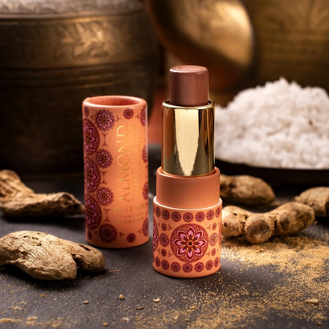 Almond Tinted Lip Balm - Nude SPF 15+ - Spa Ceylon Sri Lanka