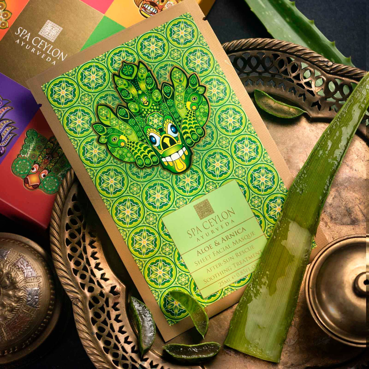 Aloe & Arnica - Sheet Facial Masque - After Sun Rescue Soothing Treatment - Spa Ceylon Sri Lanka