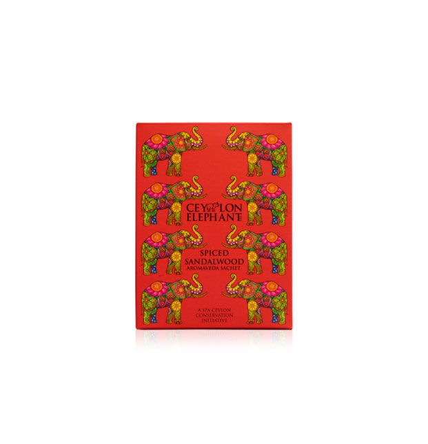 Ceylon Spiced Sandalwood - Elephant Aromaveda Sachet - Spa Ceylon Sri Lanka