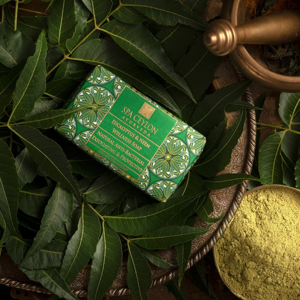 Eucalyptus & Neem - Anti - Bacterial Exfoliating Wellness Soap 100g - Spa Ceylon UK